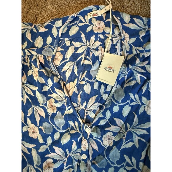 Faherty Mini Dress Women’s Size Small Floral BLUE  NWT $188 - Picture 16 of 16